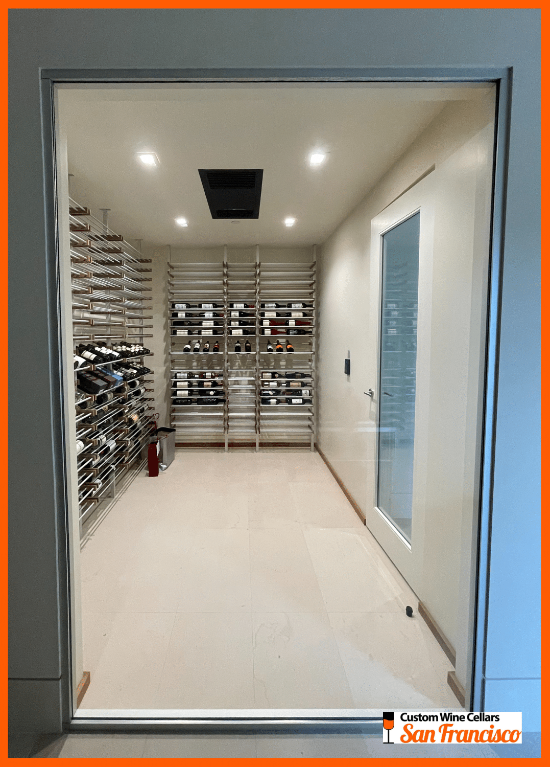 modern wine cellar with elegant metal racking and efficient cooling systems 